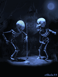 Funny Halloween Small Skeletons Dancing Vibing GIF
