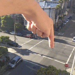 Funny Hand Moving Cars GIF