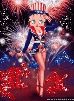 Funny Happy 4Th Of July Sexy Betty Boop GIF