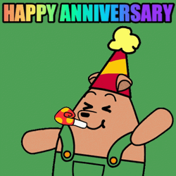 Funny Happy Anniversary Cartoon Bear Celebrate GIF