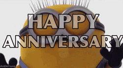 Funny Happy Anniversary Minion GIF