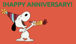 Funny Happy Anniversary Snoopy GIF