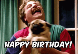 Funny Happy Birthday With Zach & Pug GIF