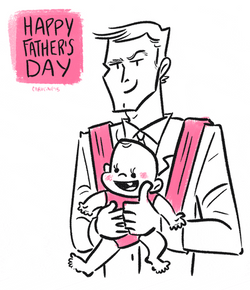 Funny Happy Fathers Day Carrying Baby GIF