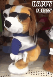 Funny Happy Friday Twerking Dog Plush GIF