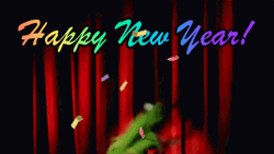 Funny Happy New Year Kermit Shaking GIF