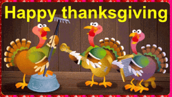 Funny Happy Thanksgiving Animated Turkey GIF