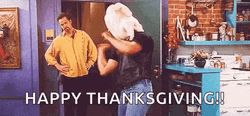 Funny Happy Thanksgiving Dancing Turkey Man GIF