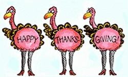 Funny Happy Thanksgiving Dancing Turkeys GIF