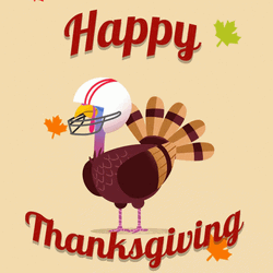 Funny Happy Thanksgiving Quarterback Turkey GIF