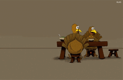 Funny Happy Thanksgiving Three Turkeys GIF