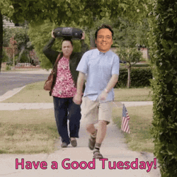 Funny Happy Tuesday Galloping Bubble Head GIF