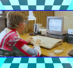 Funny Happy Tuesday Grandma Typing On Computer GIF