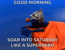 Funny Happy Tuesday Puppet Grover Flying GIF