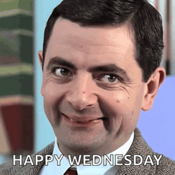 Funny Happy Wednesday Rowan Atkinson Smirking GIF