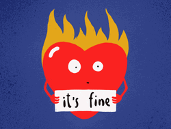 Funny Heart On Fire On Valentines Day GIF