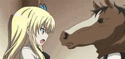 Funny Horse Head Anime Slap GIF