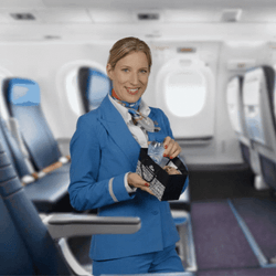 Funny How Plane Stewardess Offers Food From Paper Bag GIF
