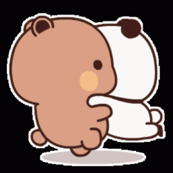 Funny Hug Qubi Bear Animated GIF