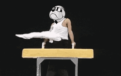 Funny Japanese Pommel Horse Gymnastics GIF