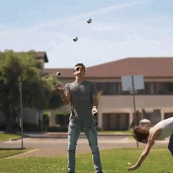 Funny Juggling Somersault Fail GIF