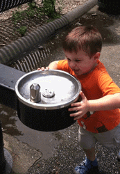 Funny Kid Drinking Fountain Fail GIF