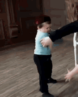 Funny Little Boy Kick GIF
