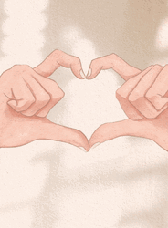 Funny Love Hand Forming Heart Digital Artwork GIF
