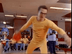 Funny Man Bowling Alley Practice GIF