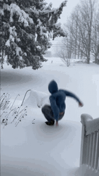 Funny Man Falling At Snow GIF
