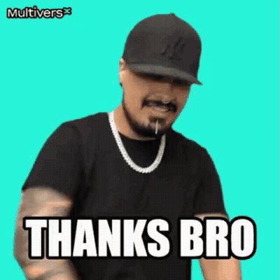 Funny Man In Hat Necklace Saying Thanks Bro GIF