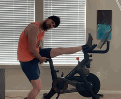 Funny Man Peloton Stretching Basics GIF