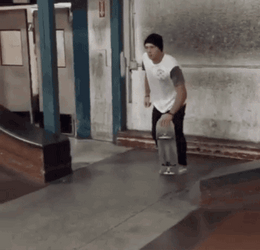 Funny Man Running Skateboard GIF