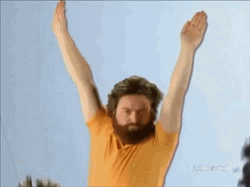 Funny Man Zach Galifianakis Fying GIF
