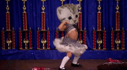 Funny Mascot Cat Breakdancing GIF