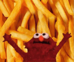 Funny Meme Elmo Worships Mcdonalds French Fries GIF
