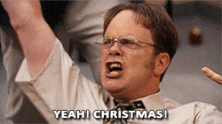 Funny Merry Christmas Dwight Schrute Screaming GIF