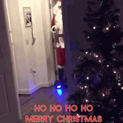 Funny Merry Christmas Santa Hoverboard Fail GIF
