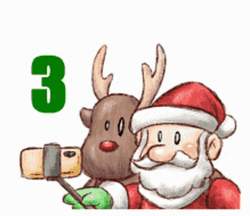 Funny Merry Christmas Santa Selfie Stick GIF