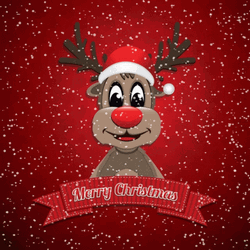 Funny Merry Christmas Shimmering Reindeer GIF