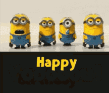 Funny Minions Different Expressions Singing Happy Birthday GIF