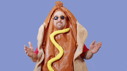 Funny Money Hotdog Costume GIF