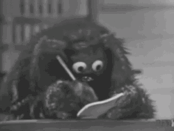 Funny Monster Writing Down GIF