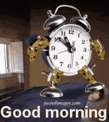 Funny Morning Stomping Alarm Clock GIF