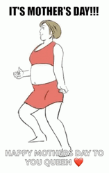 Funny Mother's Day Dancing Animated Lady GIF