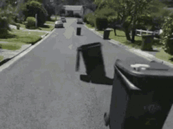 Funny Moving Trash Cans And Bins GIF