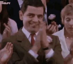 Funny Mr. Bean Aplausos GIF