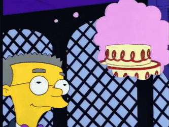 Funny Mr Burns Naked Cake Topper GIF