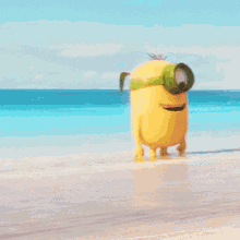 Funny Naked Minion Beach GIF