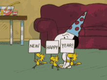 Funny New Year Angry Snoopy Peanuts GIF